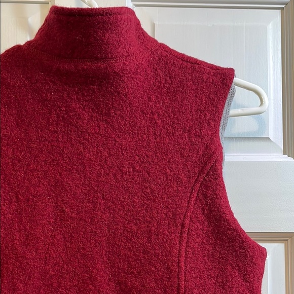 Woolrich Red Boiled Wool Mesh Lined Full Zip Up Vest - Size Small - Picture 12 of 16